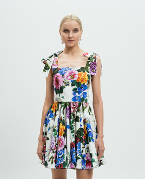 Dolce&Gabbana White floral print mini dress F6ZT2THS5S6