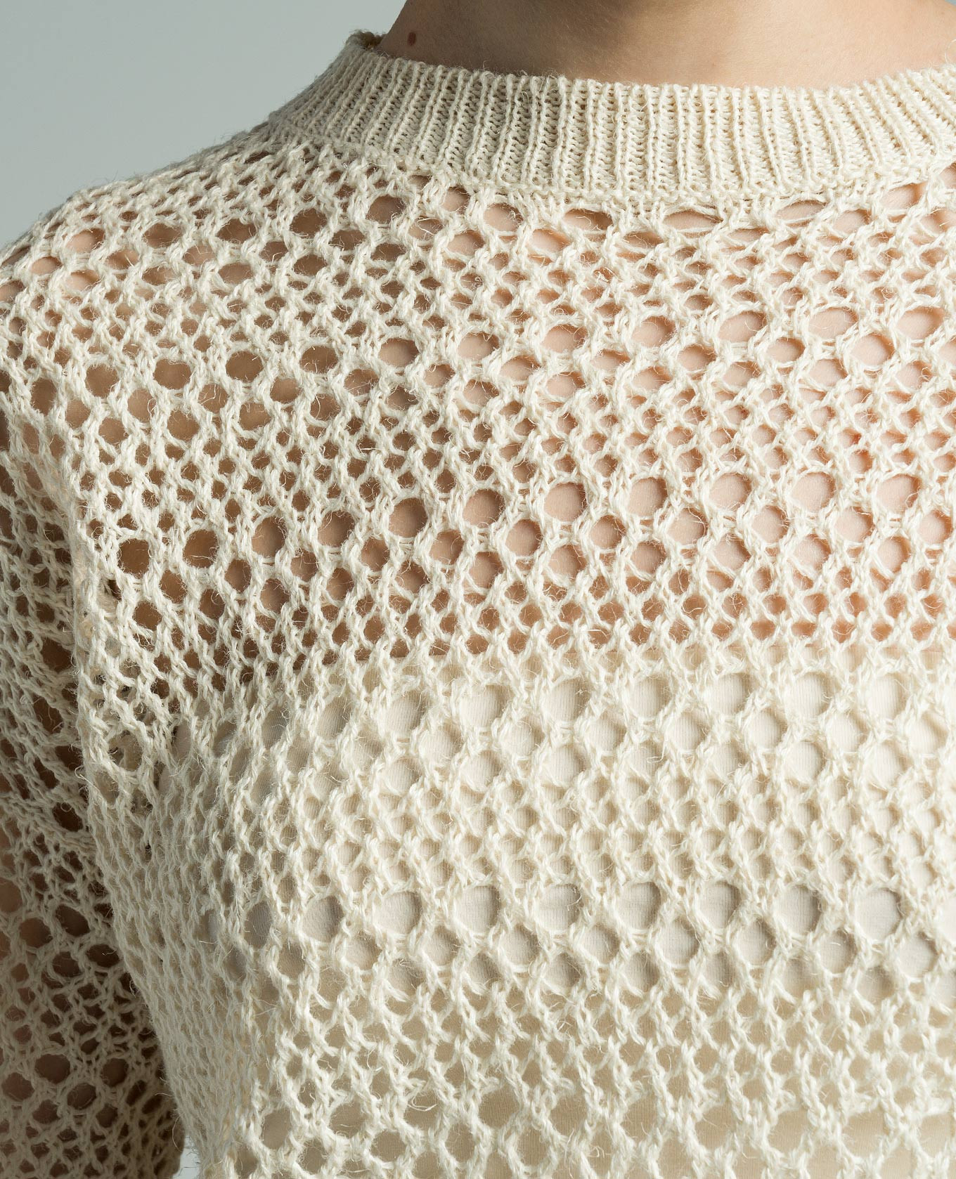 Yellow openwork shawl made of linen and silk Brunello Cucinelli 5