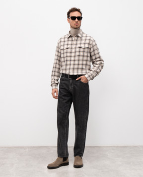 Woolrich Beige checkered shirt CFWOSI2011MRUT3180