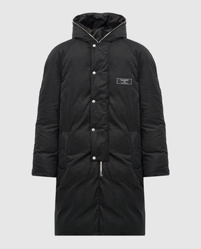 Balmain Black elongated jacket with logo patch DH0TQ080XK13
