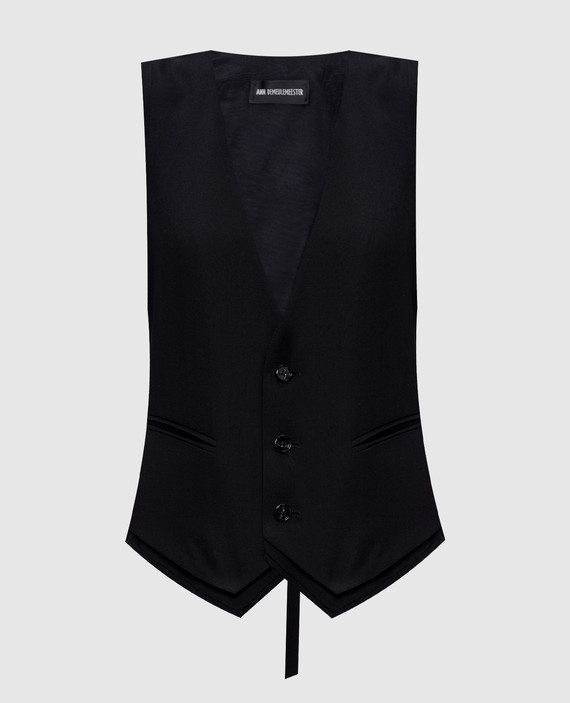 Janessa black wool vest