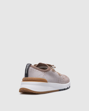 Brunello Cucinelli Brown sneakers with textured logo MZUKISO250