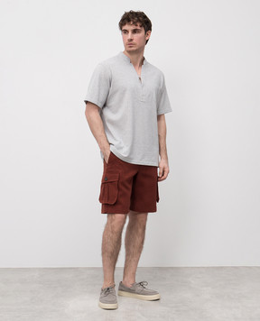 Sease Brown linen cargo shorts PB047TN052