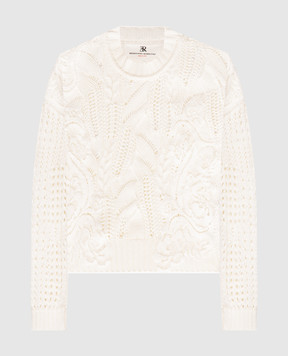 Ermanno Scervino White sweater with lace D465M310APMQV