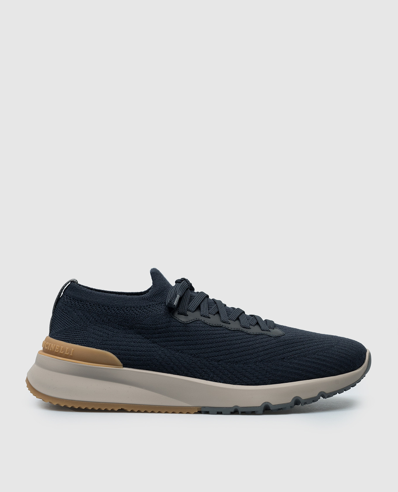 

Blue sneakers with textured logo Brunello Cucinelli
