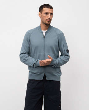 C.P. Company Blue cardigan with logo MKN084A004037A