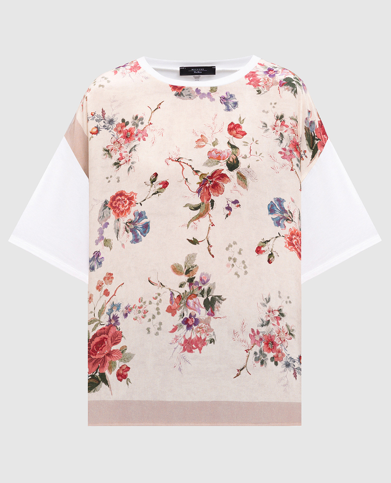 

White PAMPAS T-shirt with silk Max Mara Weekend