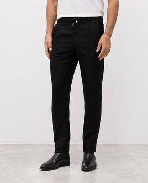 Enrico Mandelli Black wool and cashmere pants GYM02B5804