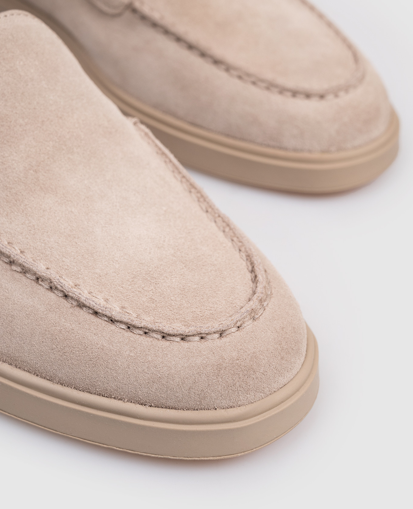 

Beige suede loafers with logo Santoni
