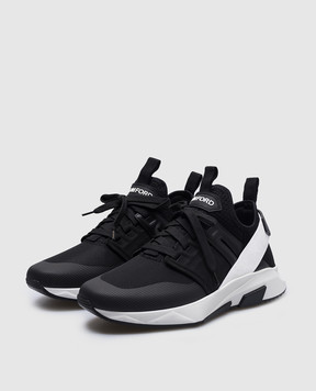Tom Ford Black combination JAGO sneakers with logo J1100TOF001N