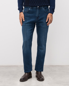 Stefano Ricci Blue jeans with a worn effect M8T53B2090T8120