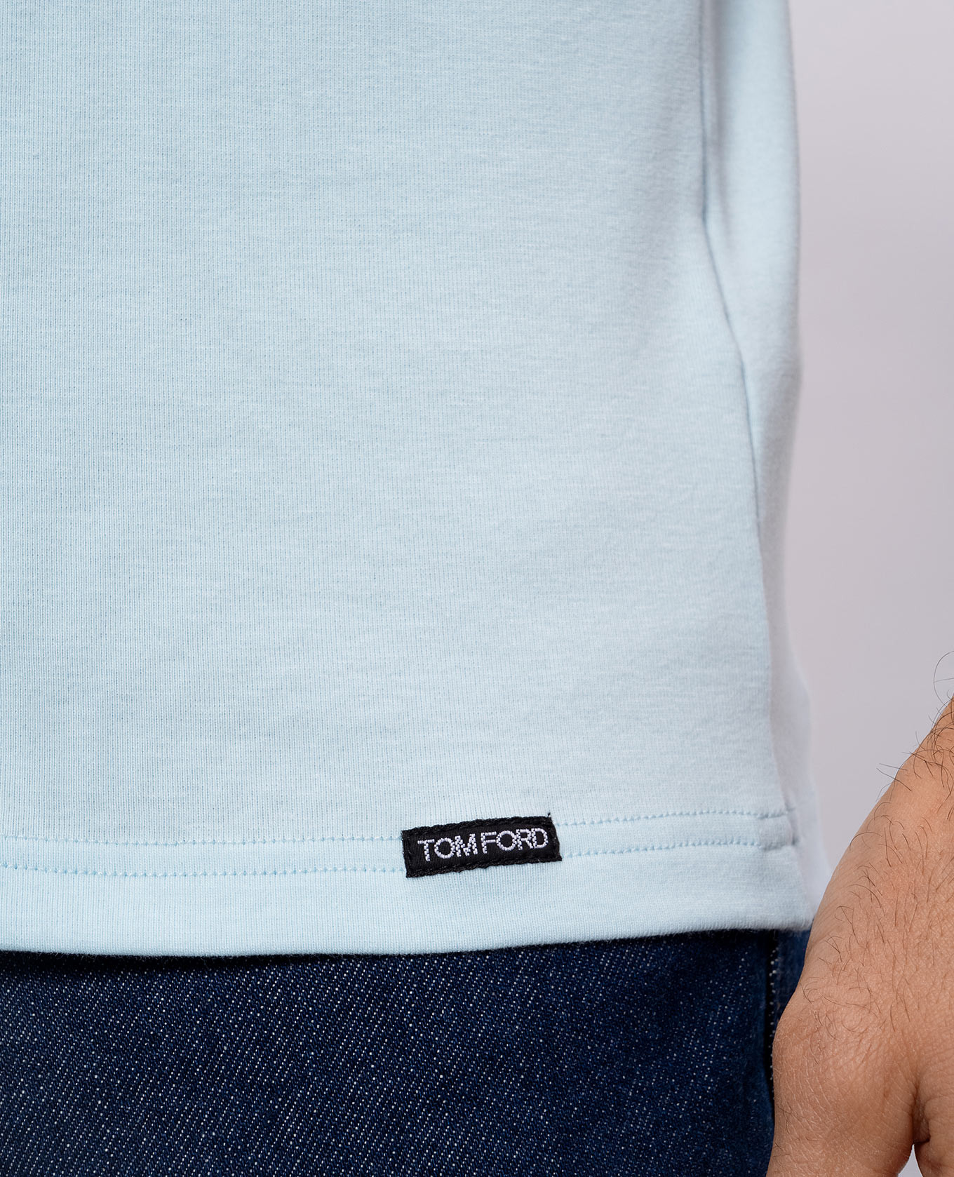 Blue T-shirt with logo patch Tom Ford 4
