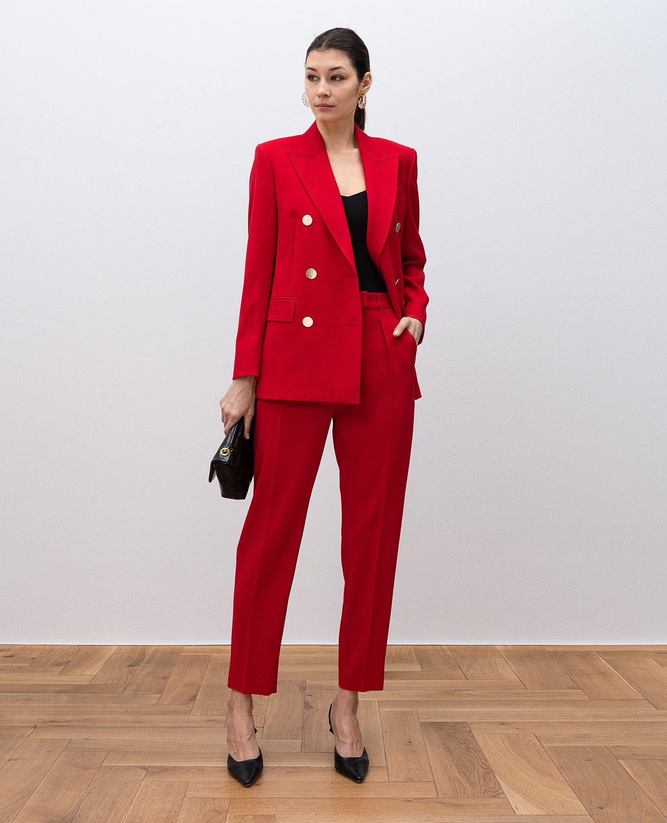 

OLIVER red high-waisted wool pants Max Mara