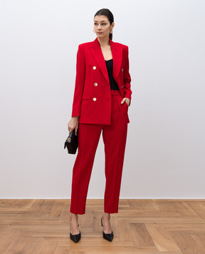 Max Mara OLIVER red high-waisted wool pants OLIVER