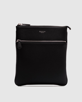 Serapian Black leather bag with logo SRCCHMML679423Y001