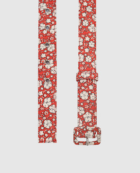 Ermanno Scervino Red belt with floral print D463T405OYQ