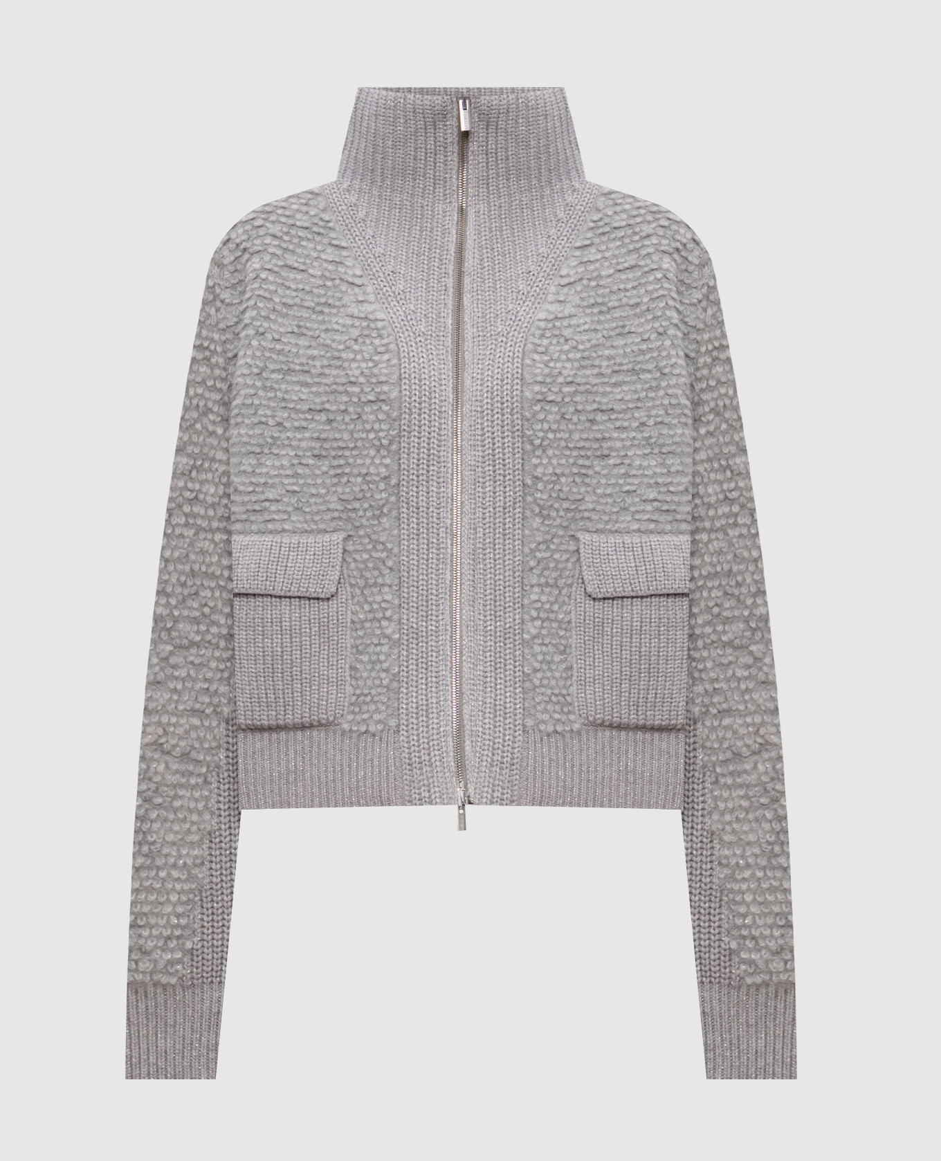 

Gray cardigan made of alpaca wool, silk and cashmere Peserico, Grey