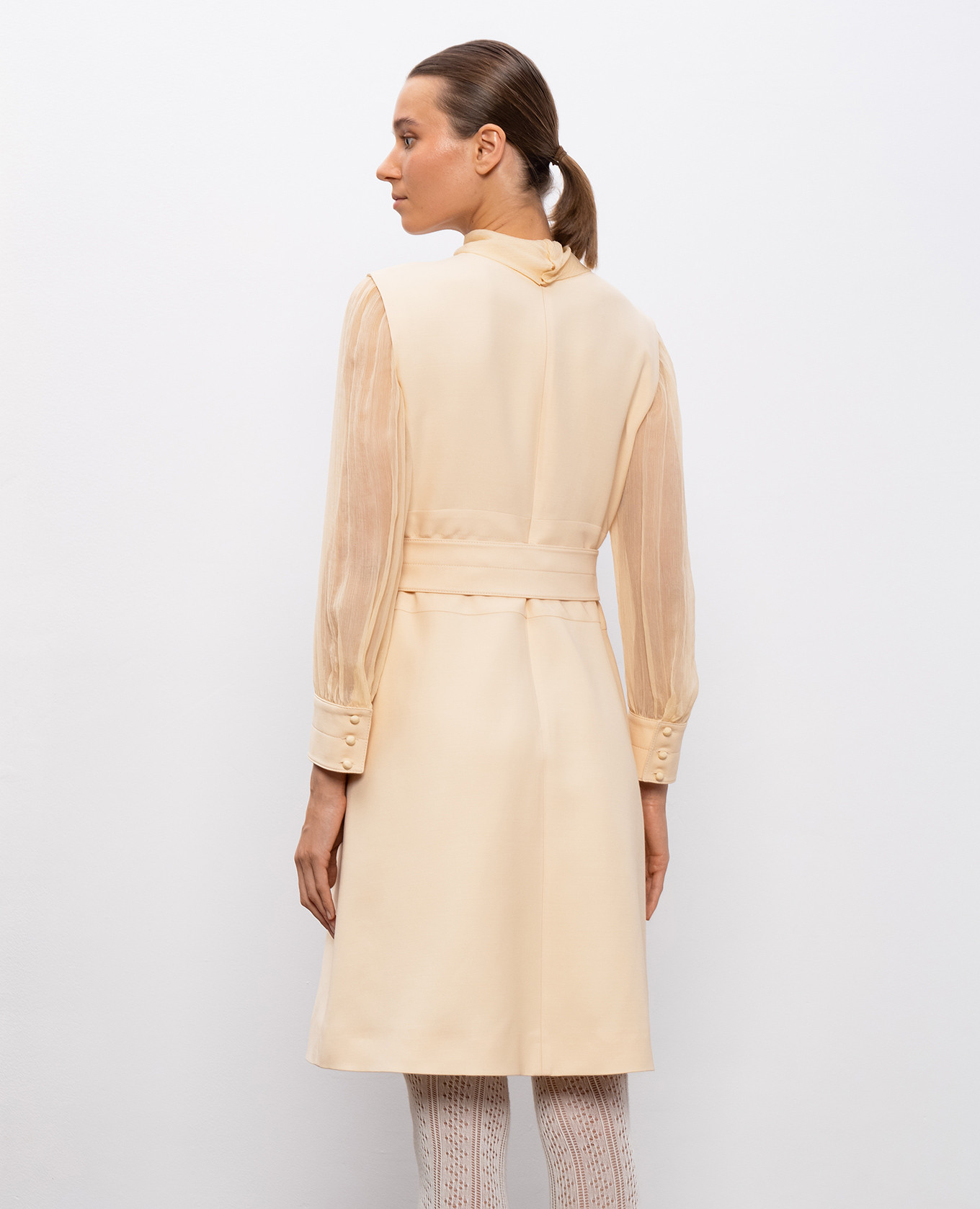 Beige wool and silk dress Valentino 4