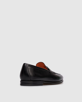Santoni Black leather loafers MCNG18837SI9GMEM