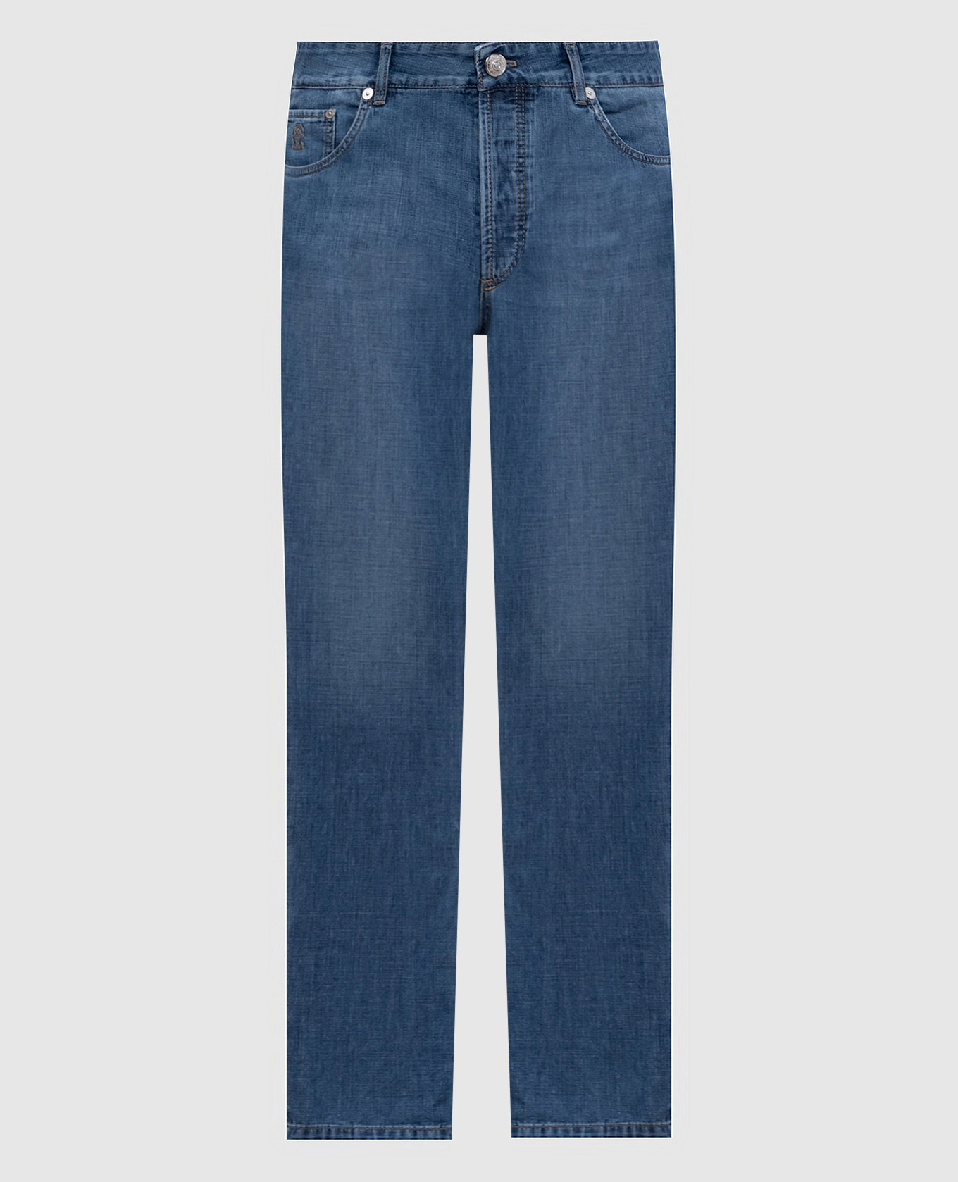 Blue jeans with logo Brunello Cucinelli