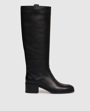 Doucal's Black leather boots with monil chain DD8831ROXAUF214