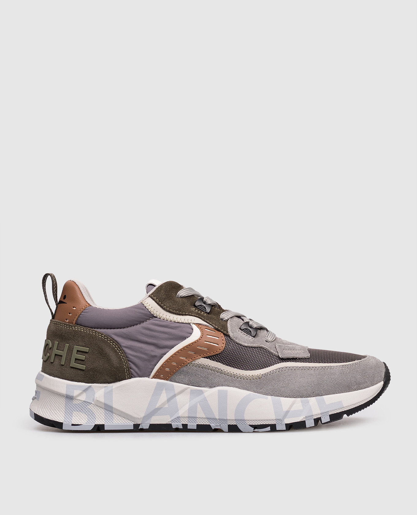 CLUB01 combination sneakers with textured logo Voile Blanche