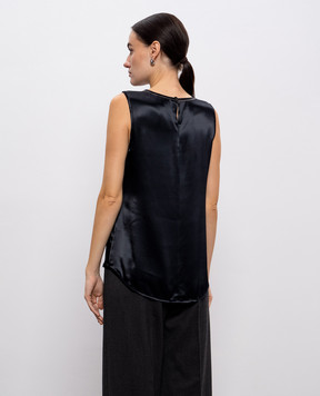 Peserico Black top with monil chain E08393D01514