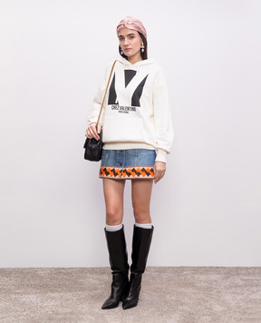 Valentino White hoodie with logo print 6B3MF24I960