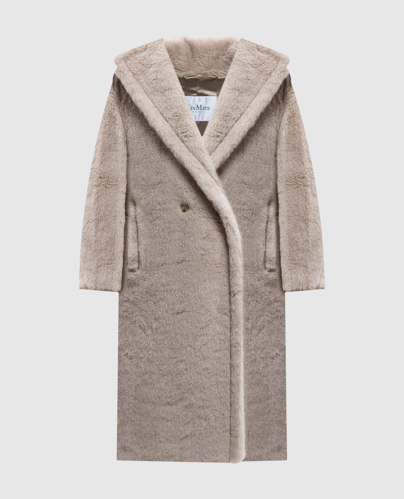 

Beige double-breasted TEDGIRL wool and silk coat Max Mara