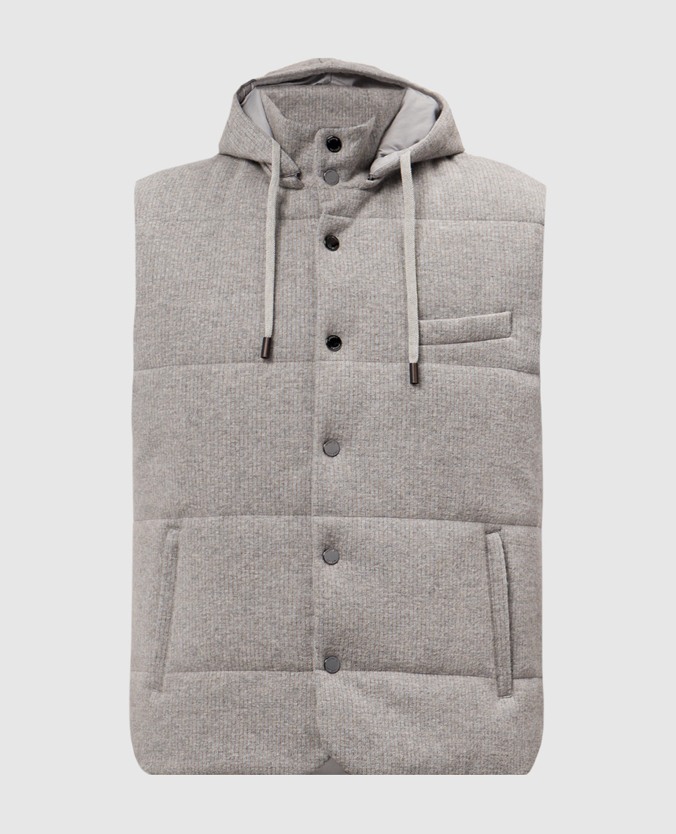 

Gray vest with striped wool CAPOBIANCO, Grey
