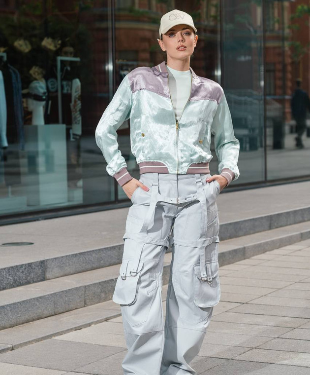 Palm Angels - Green bomber jacket with Palm embroidery