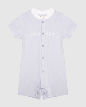 Givenchy Baby purple ribbed romper with logo H30603