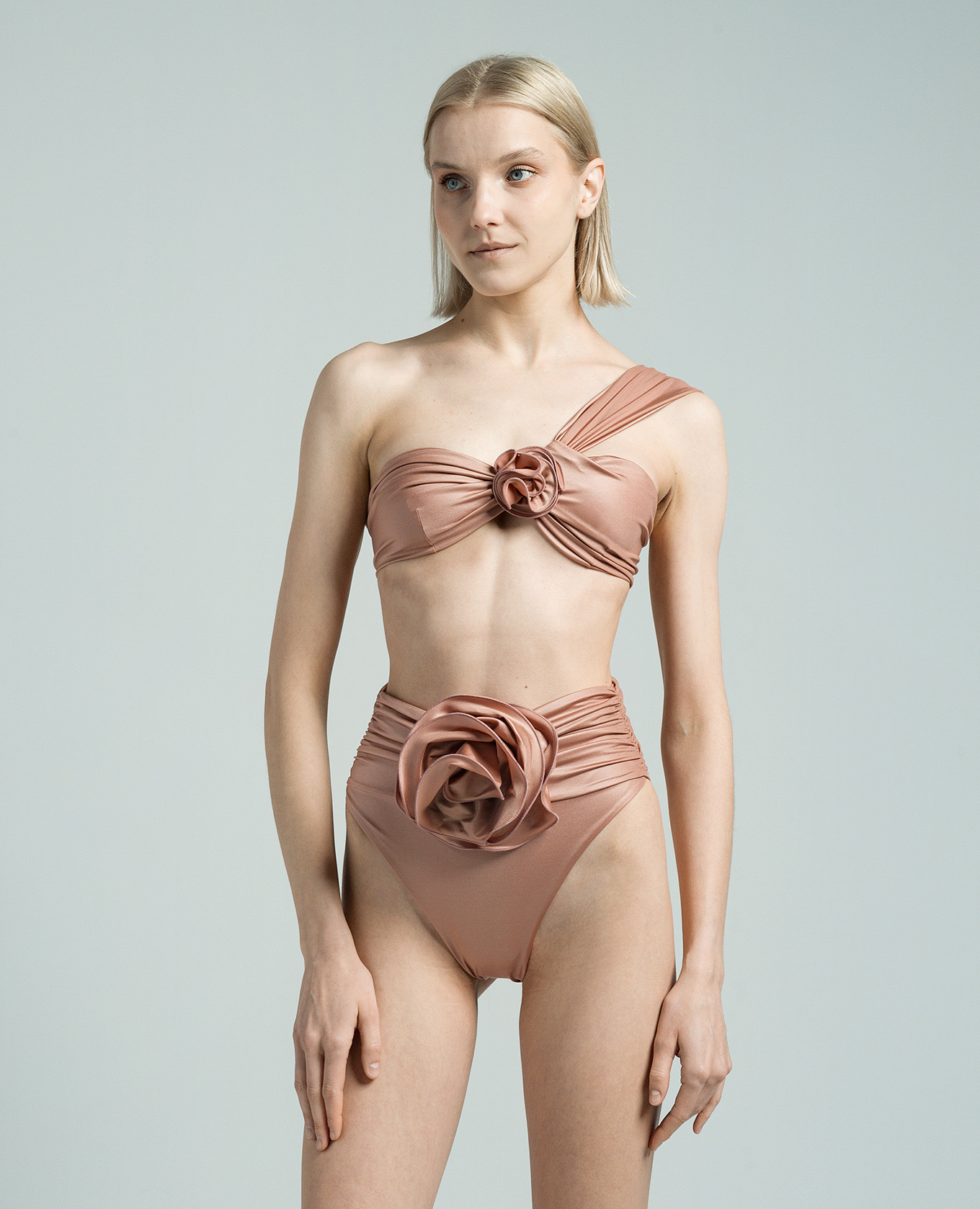 

Pink swimsuit bodice with floral appliqué Magda Butrym