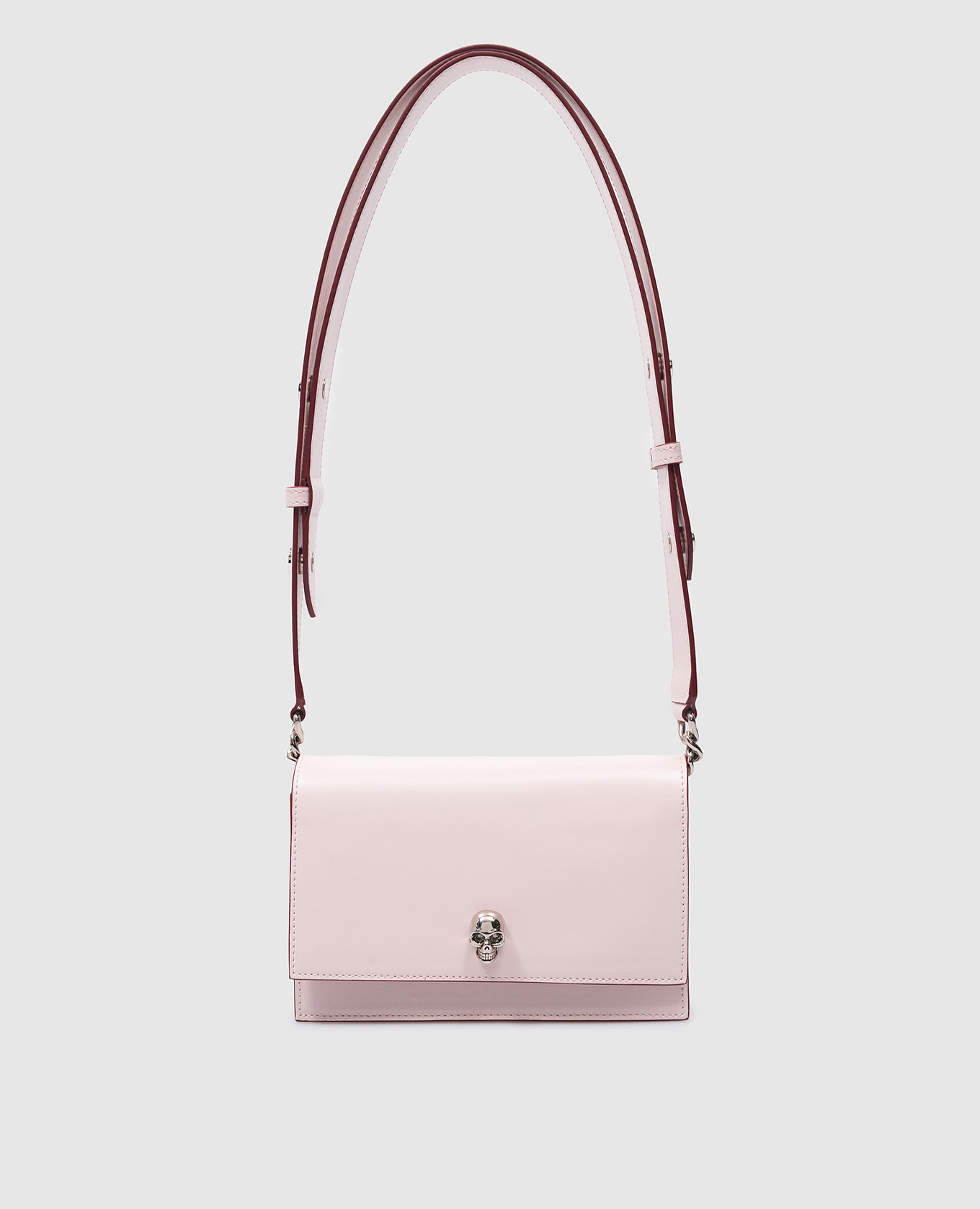 

Biker Skull Crossbody Pink Leather Bag Alexander McQueen, Розовый