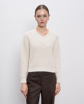 Peserico White alpaca wool pullover A99328F059288C