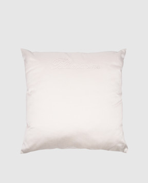 Blumarine Giada gray throw pillow with Swarovski crystal logo H0000000115