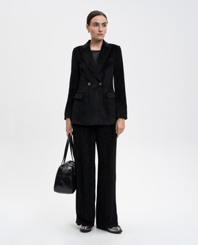 Peserico Black double-breasted corduroy jacket E0123901595