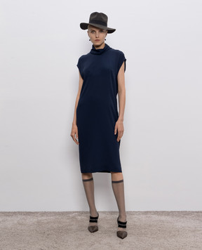 Brunello Cucinelli Blue silk dress MF906AE671