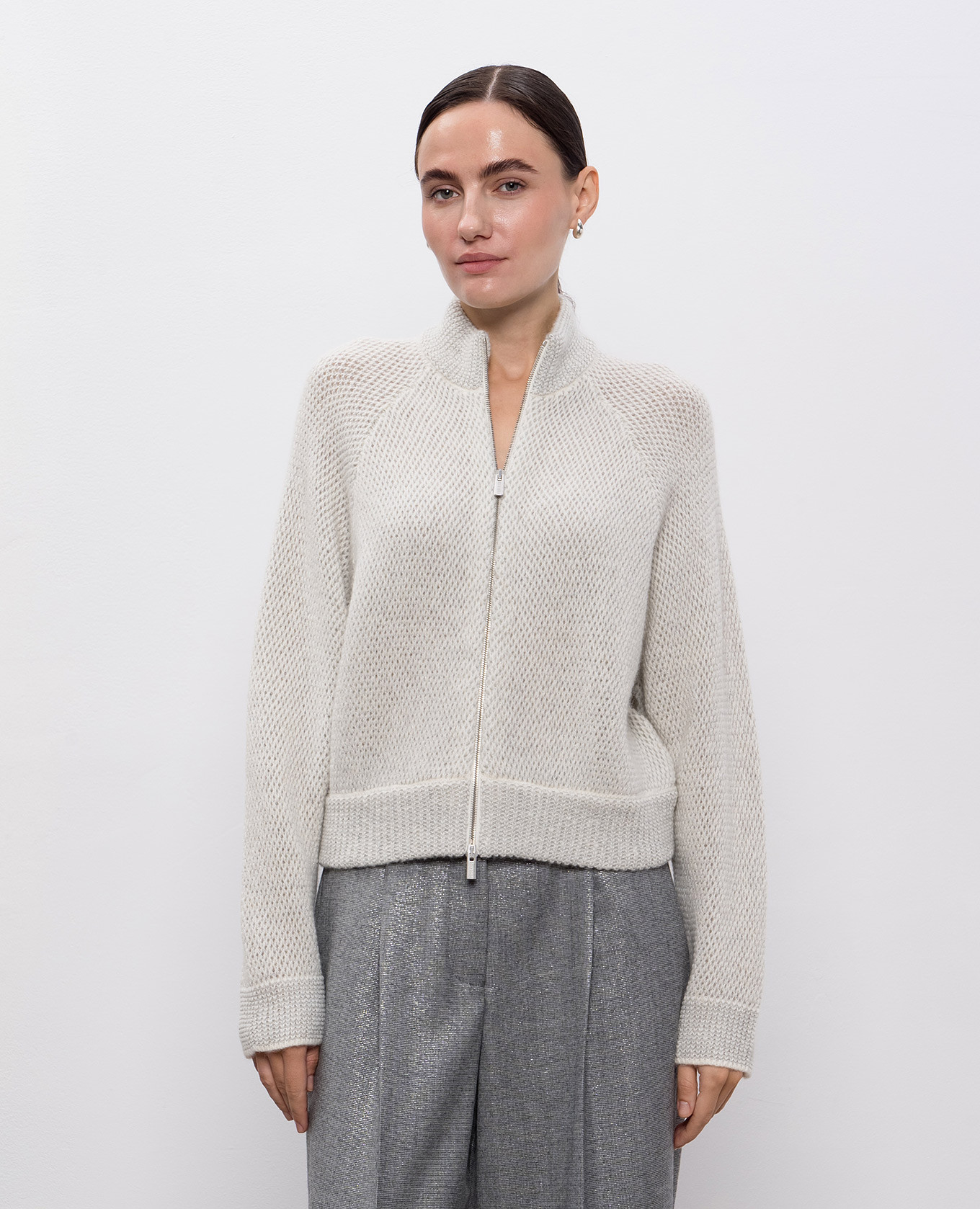 

Gray alpaca wool cardigan Peserico, Grey