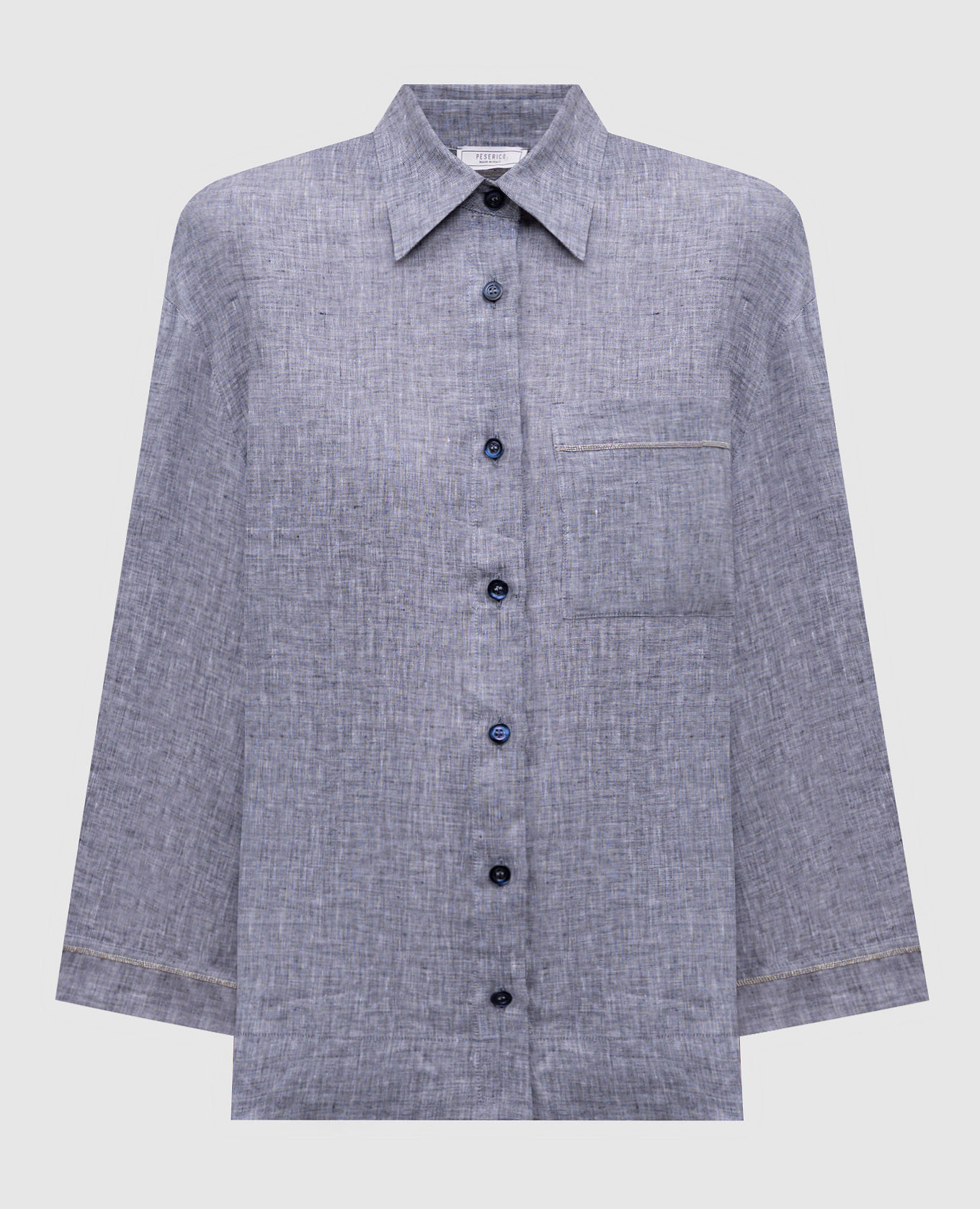 

Gray linen shirt with monil chain Peserico, Grey