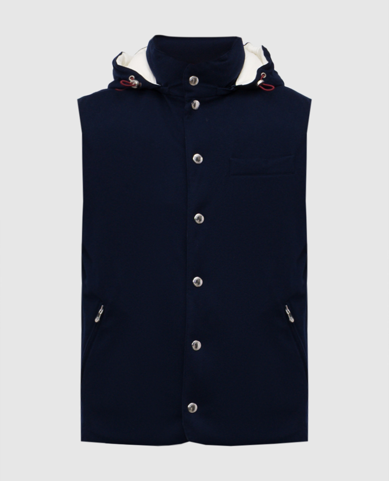 Blue wool down vest Brunello Cucinelli