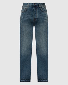 AMIRI Blue distressed jeans with logo AMDNGH1038