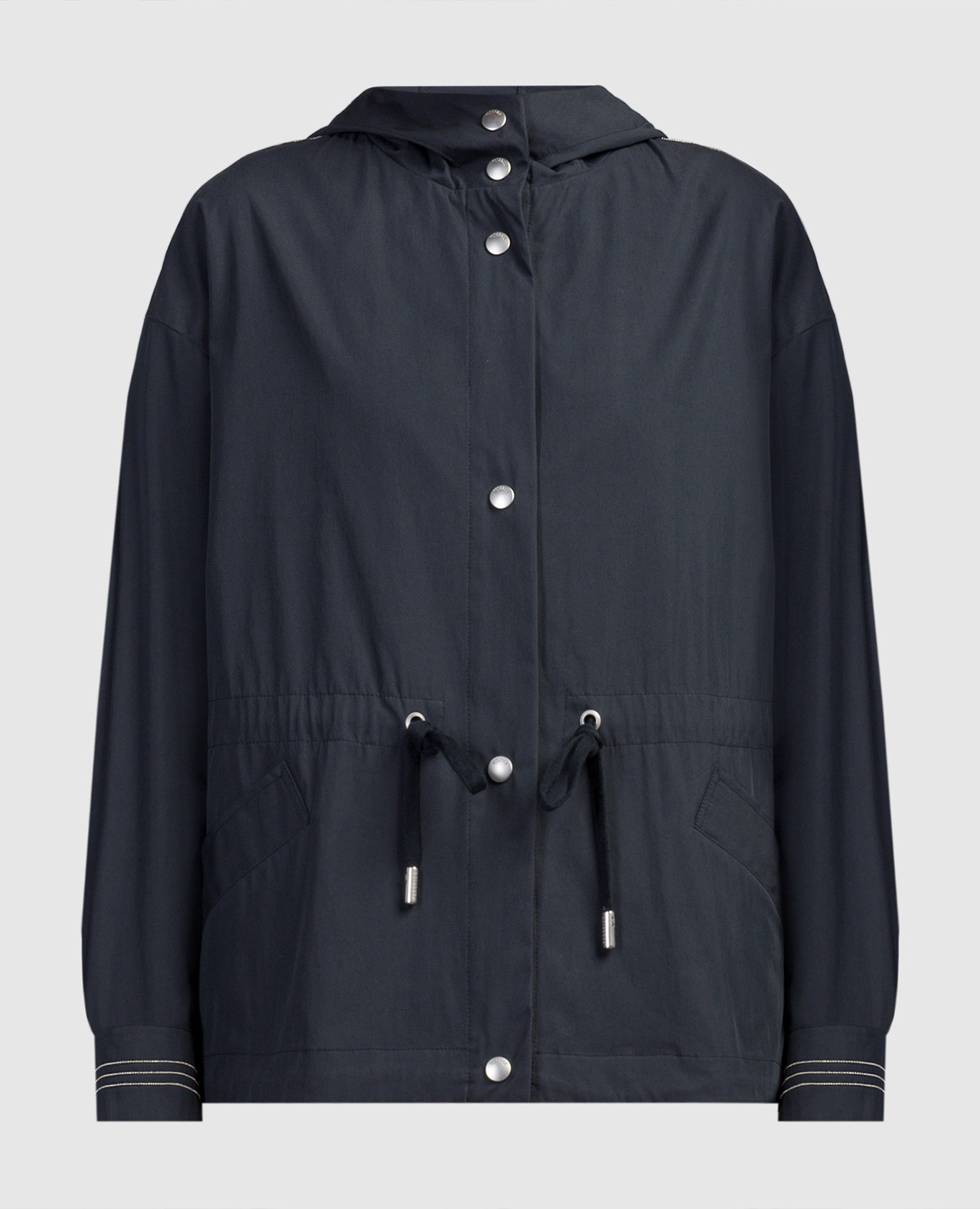 

Blue windbreaker with monil chain Peserico