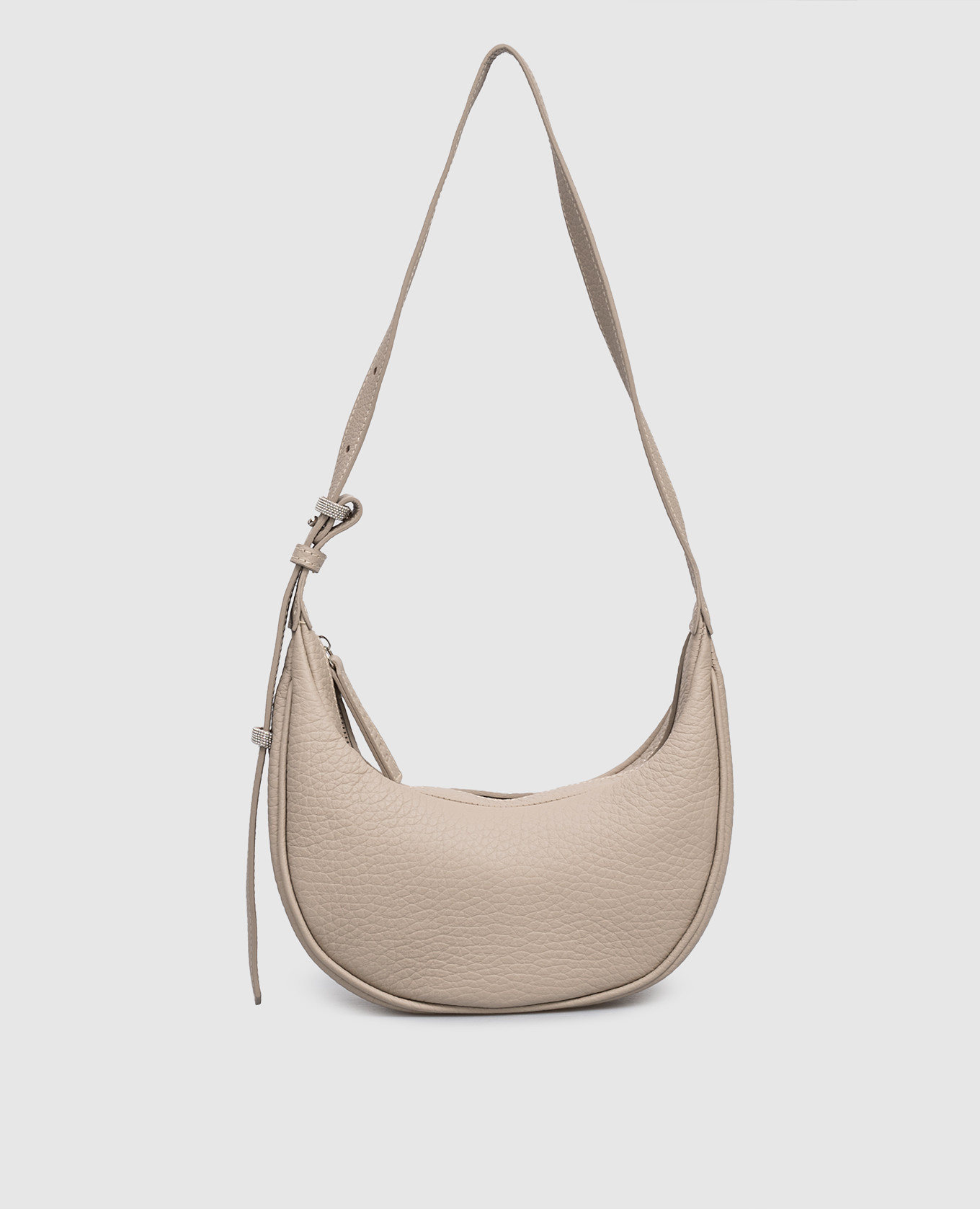 

Beige leather hobo bag with monil chain Peserico