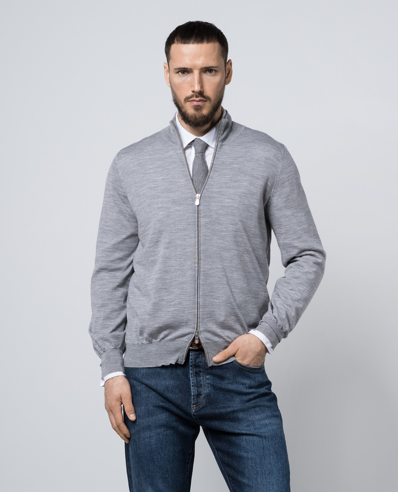 

Gray wool and cashmere cardigan Brunello Cucinelli, Grey