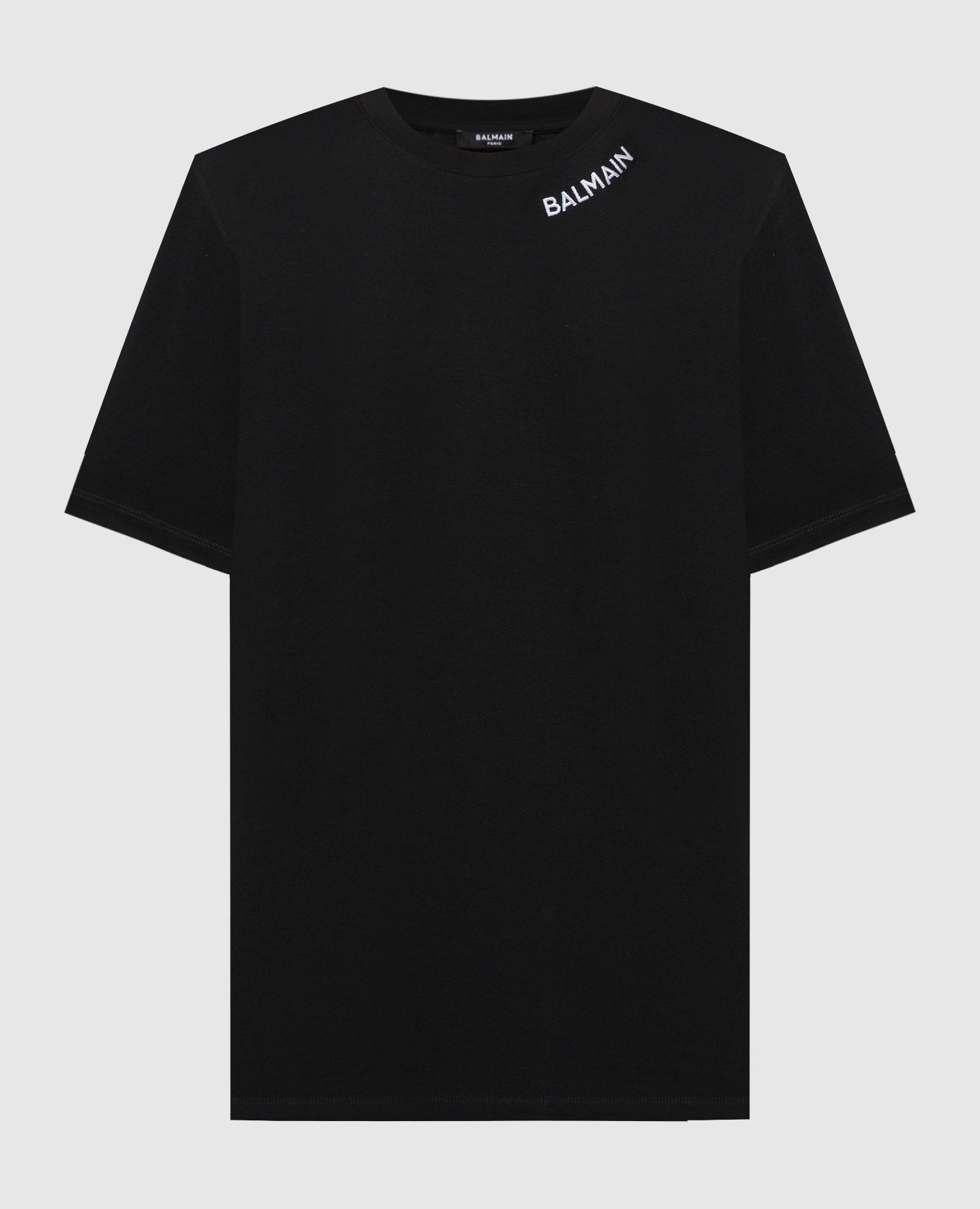 Balmain - Black t-shirt with logo embroidery DH1EG000BC62