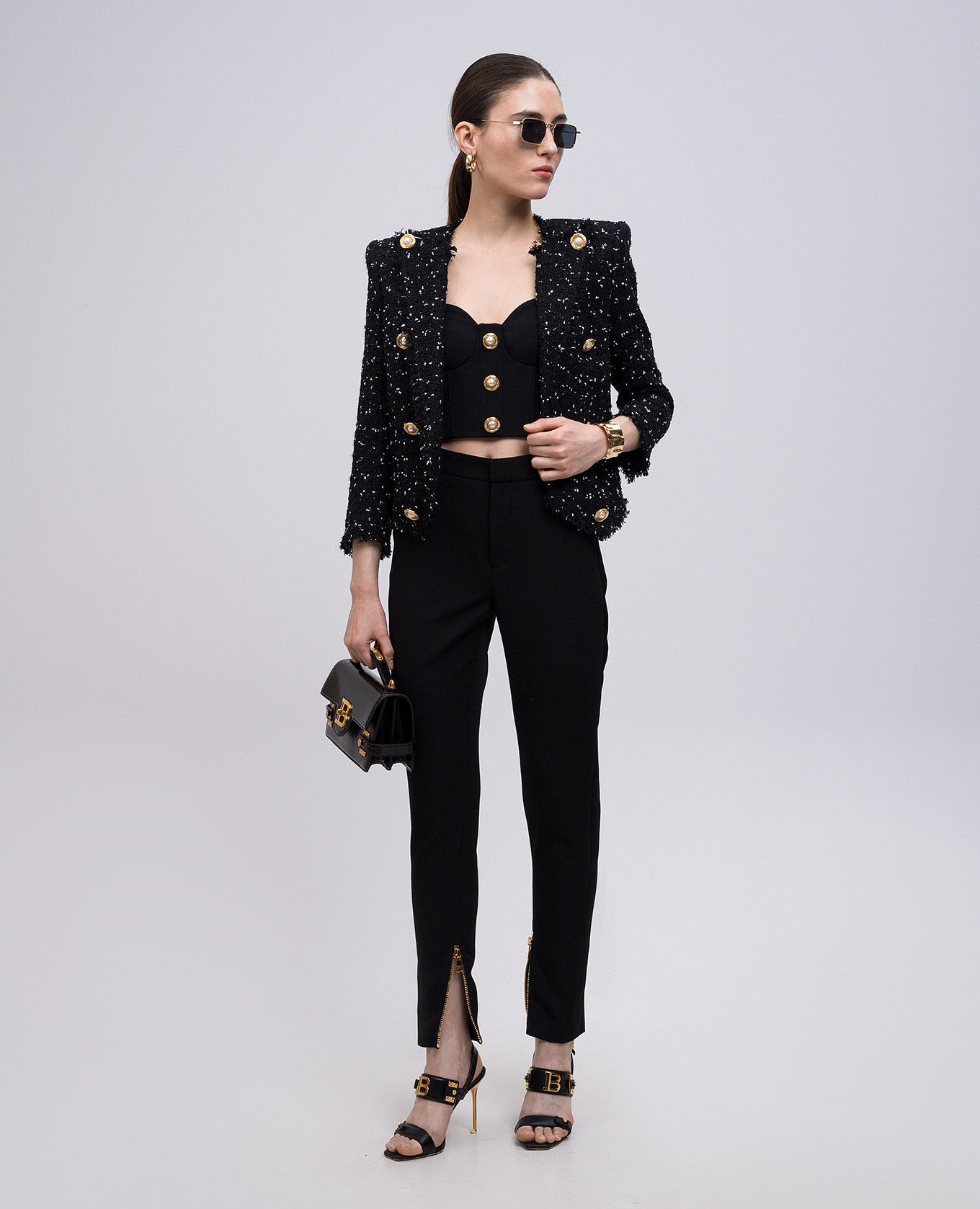 Black wool pants Balmain 2