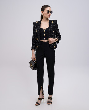 Balmain Black wool pants EF0PM045ME54