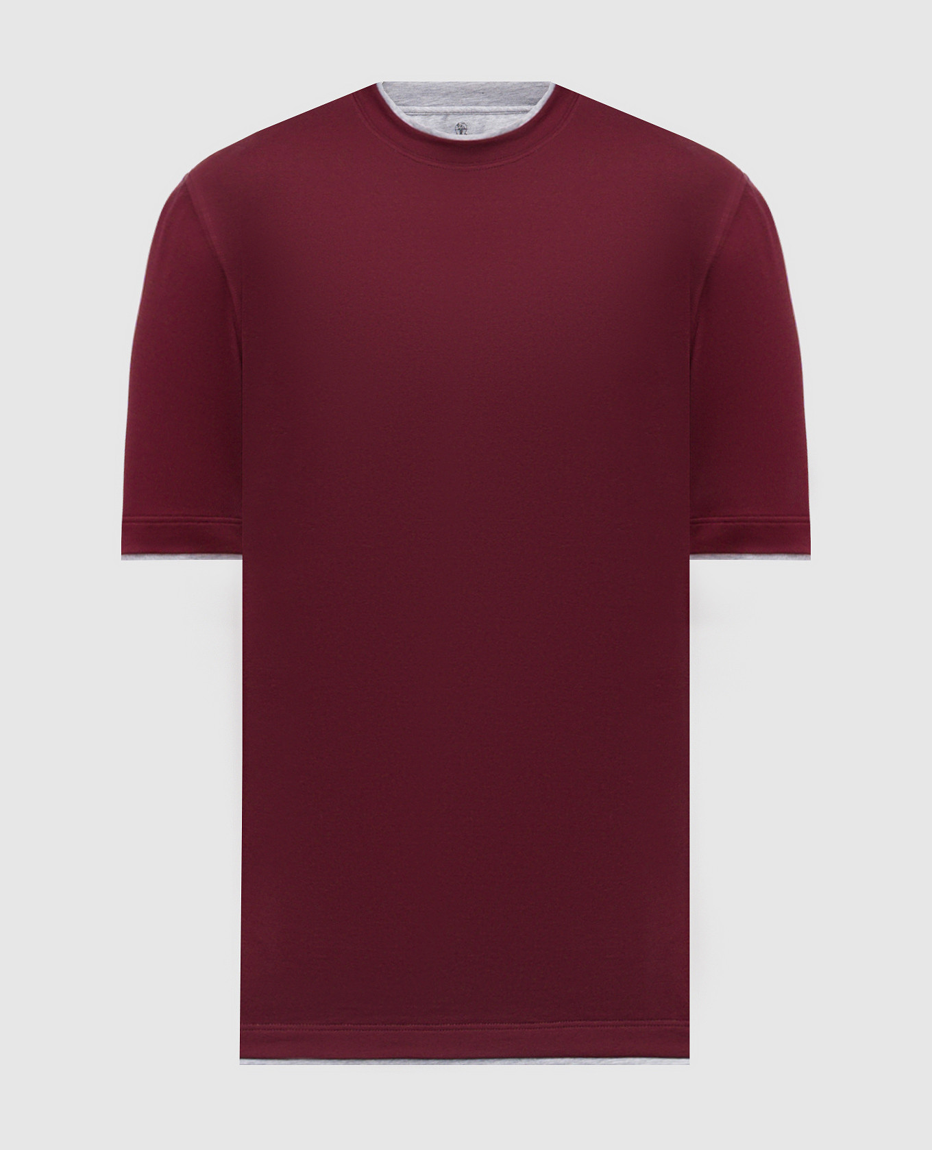 Burgundy layered T-shirt Brunello Cucinelli