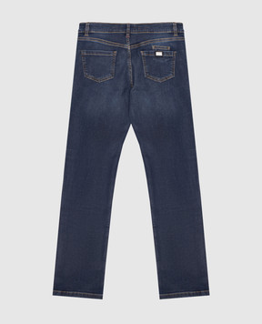 Philipp Plein Children's blue jeans with a distressed effect BDT00331216